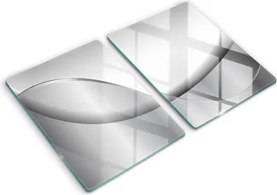 Produktbild von Glasschneideplatte - Herdabdeckplatte - 2x40x52 cm -Schneidebrett - Spritzschutz - Abstraktionsdesignlinien