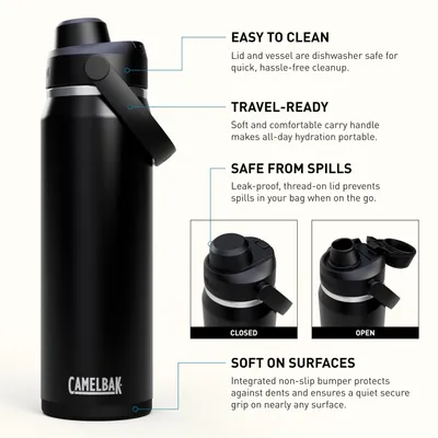 Produktbild von Camelbak THRIVE CHUG VSS 25OZ Trinkflasche Sport – Vakuumisolierter Edelstahl – Hält lange hydratisiert – Ideal für harte Tage – Black, Größe: OS