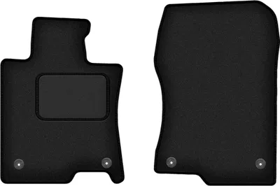 Produktbild von Velours-Fußmatten Vorne passend für Honda Accord VIII (Limousine, Kombi, Tourer, Bj. 2011-2015) –  schwarz, passgenau, mit Befestigungen set 2 Stk. - STANDARD