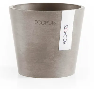 Produktbild von Übertopf Ecopots Amsterdam Mini Kunststoff Ø 10,5 cm H 9,2 cm taupe