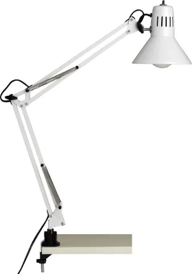 Produktbild von BRILLIANT  Schreibtischklemmleuchte Hobby | funktionelle und vielseitige Tischleuchte | weiß | schwenkbar | höhenverstellbar | 1x E27 max. 40 W