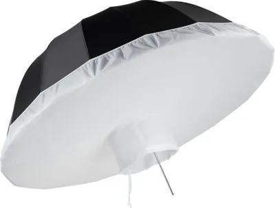 Immagine prodotto di Walimex pro Ombrello riflettente parabolico nero/bianco Ø 105 cm + diffusore – Set di modellatori di luce per fotografia e videografia