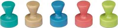 Produktbild von MAUL Magnet Kegel 10 Stück 1,5 kg Kunststoff Neodym Ø 1.2 x 1.6 cm hellblau braun grün pink türkis