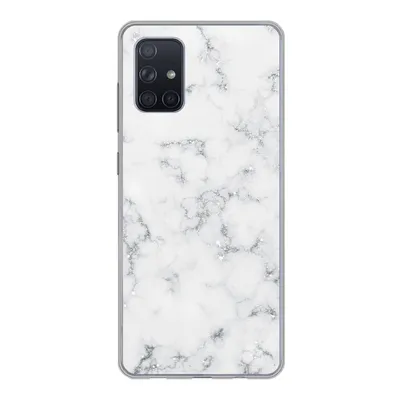 Produktbild von MuchoWow® Handyhülle Schutzhülle Hülle für Samsung Galaxy A51 Marmor - Weiß - Silber - Glitter - Marmoroptik - Chic Silikon Softcase Handy Hülle - Schutzabdeckung