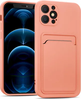 Immagine prodotto di Custodia per telefono cellulare per Apple iPhone 12 Pro Max custodia protettiva in silicone con slot per schede Slim Wallet Case, rosa