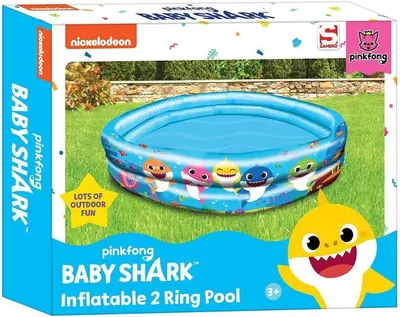 Produktbild von Baby Shark Kinder Planschbecken 3 Ringe Swimming Pool Schwimbecken 100cm