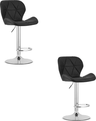 Produktbild von WEST Hocker - schwarzes  / Chrombasis x 2
