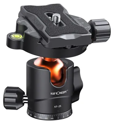 Produktbild von K&F CONCEPT Kugelkopf Stativkopf, mit 1/4'' Platte und Wasserwaagee