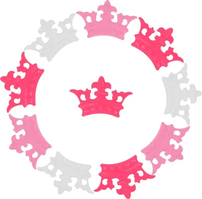 Produktbild von Oblique Unique Kronen Konfetti für Geburtstag JGA Sommer Party Tisch Deko Streudeko Kindergeburtstag Mädchen - pink rosa weiß