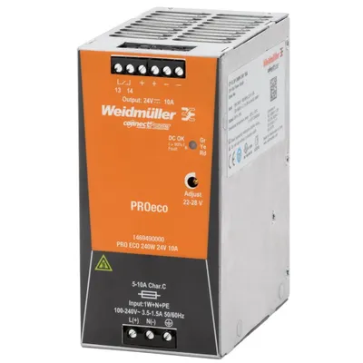 Obrázok produktu pre Napájací zdroj WEIDMÜLLER 1ph, 22-28VDC (potenciometer), 10A
