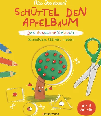 Produktbild von Schüttel den Apfelbaum - Das Ausschneidebuch. Schneiden, kleben, malen für Kinder ab 3 Jahren