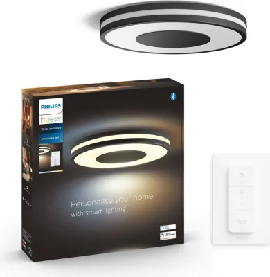 Zdjęcie produktu dla Philips Hue White ambiance Lampa sufitowa Being, Inteligentne światło sufitowe, Bluetooth/Zigbee, Czarny, LED, Metal, Plastik, Niewymienialne źródło światła