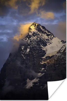 Produktbild von MuchoWow® Poster Bewölkter Eiger bei Sonnenuntergang in der Schweiz 60x90 cm - Wanddekoration