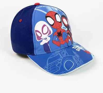 Image de Casquette d'été Spiderman - Casquette pour enfants avec impression et protection UV bleue