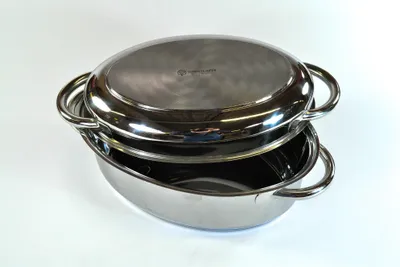 Image de SCHULTE-UFER Rôtissoire ovale multi-usages 4,5 litres Ø30cm acier inoxydable