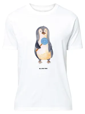 Produktbild von Mr. & Mrs. Panda Größe XL T-Shirt Pinguin Lolli - Weiß - Geschenk, Spruch, Süßigkeiten, Tshirt, mit, Heißhunger, Shirt, Naschen