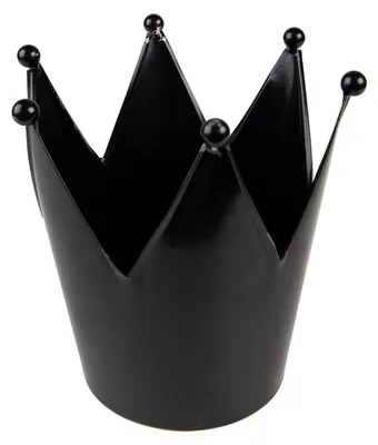 Produktbild von Clayre & Eef Teelichthalter Krone Ø 13x14 cm Schwarz Eisen