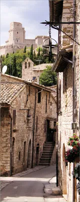 Produktbild von Wallario Poster - Italienische Gasse, Kunstdruck Größe: 50 x 125 cm