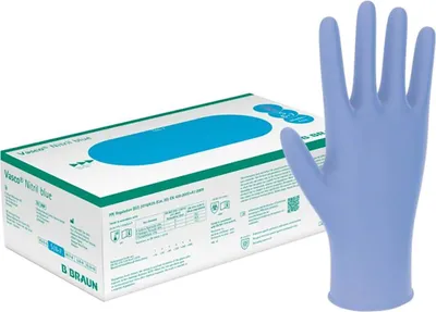 Obrázek produktu pro Nitrilové bílé rukavice B.Braun Vasco, PF, velikost L, nesterilní (150 ks)