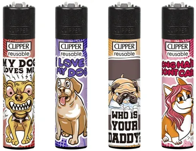 Produktbild von Clipper Feuerzeug 4er Set Doglove