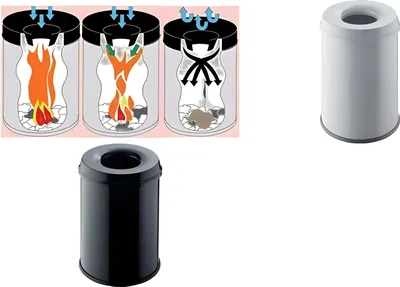 Produktbild von helit Edelstahl-Papierkorb the gua rdian, 15 Liter, silber (5125204)