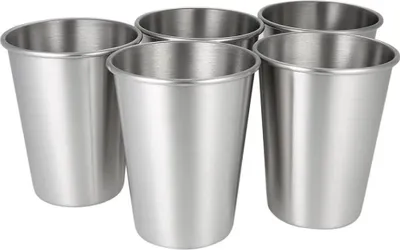 Produktbild von 5er-Pack Edelstahlbecher, stapelbar, 350 ml