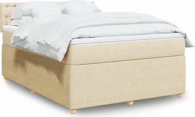 Produktbild von Eleganten-Stil Boxspringbett mit Matratze Creme 140x200 cm Stoff,87,97 Kg cloris1208146