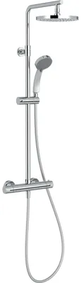 Thermostat-Duschkolonne 20 cm Kopf, 4-Strahl-Handbrause, verchromt