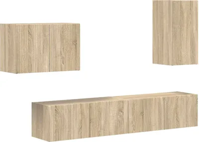 Produktbild von vidaXL TV-Wandregal-Set 4 stk. Sonoma-Eiche Holzwerkstoff