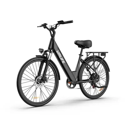Image de Vélo électrique noir pour adultes, modèle E26, moteur de 250 W, batterie pour vélo électrique 48 V / 10,4 Ah, pneus larges de 26 pouces, vélo électrique urbain