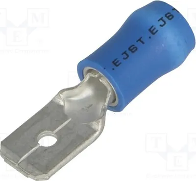 Image de Connecteur à sertir : plat, pour fils mâles, section 1÷2,5 mm², longueur 6,3 mm, épaisseur 0,8 mm, pour câbles FVDDM2-250, isolation