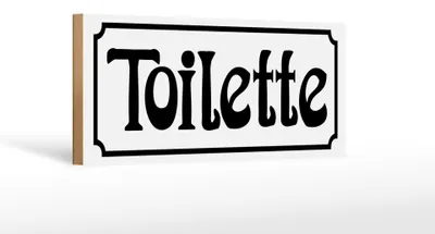 Produktbild von Holzschild Hinweis 27x10cm Toilette weißes Schild