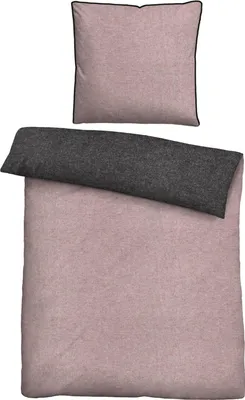 Produktbild von biberna Melange-Flanell Bettwäsche "MELANGE UNI" BROMBEER 155x200 cm