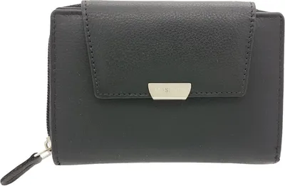 Produktbild von Jockey Club Leder Damen Geldbörse Portemonnaie Massala weiches Rindleder mit RFID Schutz schwarz