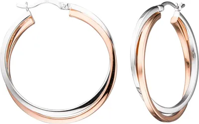 Produktbild von JOBO Creolen rund 925 Sterling Silber bicolor vergoldet Ohrringe
