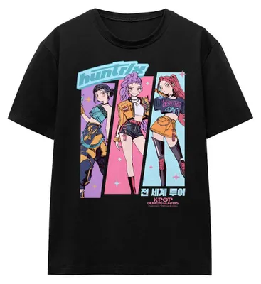 Productafbeelding van K-Pop Demon Hunters - T-shirt voor dames, regular pasvorm, model TV43966 (XL) (zwart)