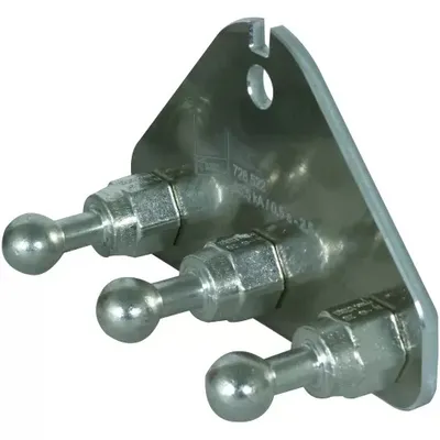 Produktbild von Dehn Erdanschlussplatte m. Bohrung 12,5mm u. 3 Kugelfestpunkten D 20mm 728522