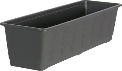 Produktbild von Geli Balkonkasten STANDARD Anthrazit mit Holzstruktur 50 cm - Kunststoff