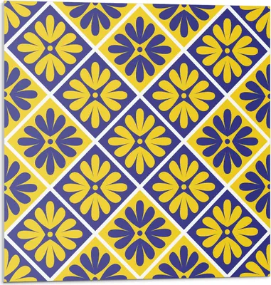 Produktbild von Blumenmuster In Rauten – Selbstklebend – Wandverkleidung – Wandpaneel – Wanddeko – Dekorative Wandpaneele – 3D Wandpaneele – Wandgestaltung selbstklebend – 4 Stück 50 x 50 cm