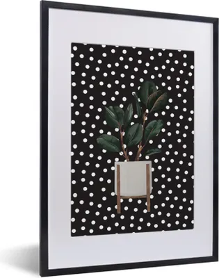 Produktbild von MuchoWow® MuchoWow® Gerahmtes Poster Zimmerpflanzen - Blumentopf - Holz 30x40 cm - Poster mit zchwarzem Bilderrahmen - Wandposter Schlafzimmer