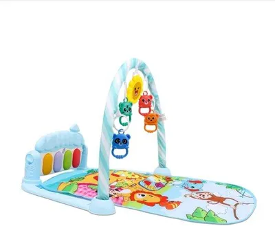 Produktbild von Kinderaktivitätsmatte mit Klettermatten, Musikklaviaturen, blau, Tierdesign.