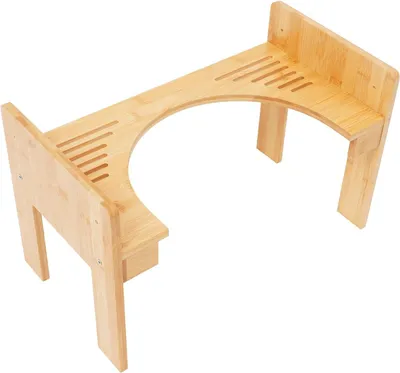 Produktbild von Toilettenhocker aus Bambus, höhenverstellbar 2 Stufen, bis 80 kg, ergonomisch für die Toilette