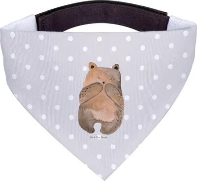 Produktbild von Mr. & Mrs. Panda Halstuch Hund Bär Verlust - Grau Pastell - Geschenk, Teddy, Tuch für Hunde, Hundehalstuch, Trauer Trauergeschenk Traurig Trösten Trost Liebeskummer