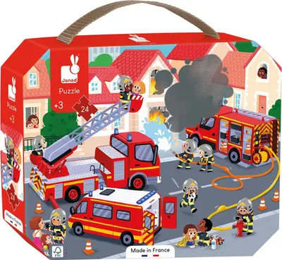 Image de Casse-tête Janod - Les pompiers, 24 pièces.