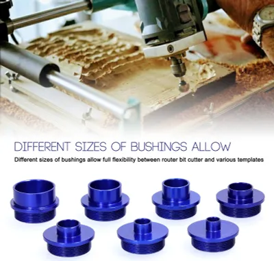 Image de 10 Pieces Router Template Guide Bushing Aluminum Alloy Engraving Machine Axle Sleeve for Woodworking