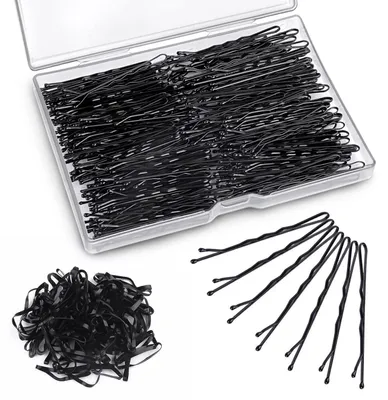 Produktbild von Haarnadeln & Haargummis Set Schwarz 200 Stück Haarnadeln 100 Stück Haargummis Metall & TPU für Damen Mädchen Kinder