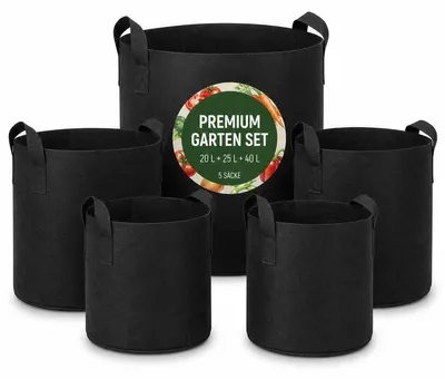 Produktbild von Pflanzsäcke Set Schwarz, Set:Premium Garten Set
