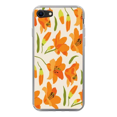 Produktbild von MuchoWow® Handyhülle Schutzhülle Hülle für iPhone 7 Blumen - Lilie - Muster Silikon Softcase Handy Hülle - Kartenhalter