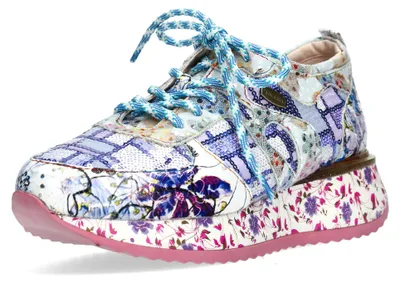 Produktbild von Laura Vita Damen Sneaker bunt mit Paillettenbesatz und Plateausohle Delphine 07, Größe:37 EU, Farbe:Violett