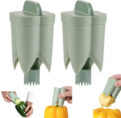 Produktbild von 2 Stück Paprikaentkerner, 2-in-1 Küchengerät zum Entfernen von Paprikakernen
